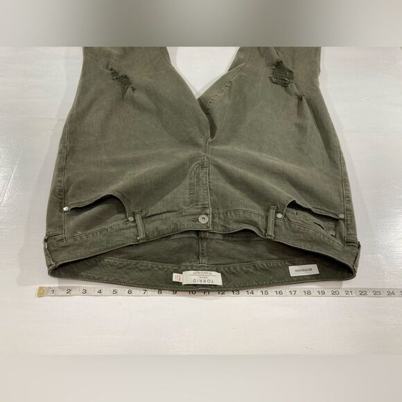 Torrid Women’s 22R Olive Green Boyfriend Jeans Distressed Straight Leg Grunge - Picture 10 of 13